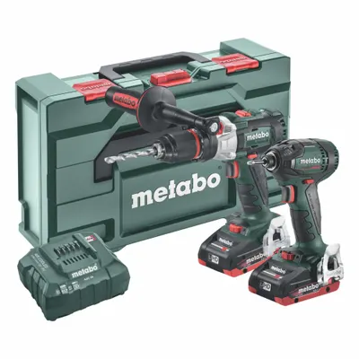 METABO Cordless Tool Combination Kit: 2 Tools, Hammer Drill/Impact Driver, 18 V DC Volt - Metabo 18V Cordless Tool Combination Kits