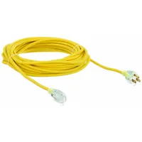 APPROVED VENDOR Extension Cord: Outdoor Use, 50 ft Lg, Outlet, 5-15P, 16/3, SJTOW, Yellow, 125V AC (MPN 4GAA6)