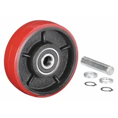 Replacement load roller kit for stackers. Compatible with models 4VME4, 4VME5, 4VME6, 4VME7, 4VME8, 4VME9, 4VMF1, 5RRZ4, 5RRZ5, and 5RRZ6. Used to restore smooth vertical movement in material handling equipment.