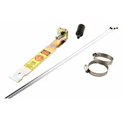VHF base station whip antenna compatible with ICOM A120 and A220 radio series. Operates in the 108 MHz to 136 MHz aviation band. Silver finish. Suitable for permanent outdoor installation in aviation ground communication applications.