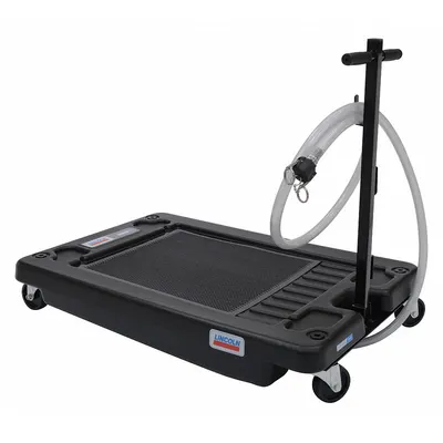LINCOLN Low Profile Portable Oil Drain: Polypropylene, 17 gal Capacity, 7 3/4 in Overall Ht - Low-Profile Truck Drains