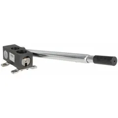 This manual pipe and tube notcher is designed for creating precise notches in pipe and tube ends for welding into frames, handrails, and structures. It accommodates a minimum compatible pipe size of 3/4 in and a maximum notch diameter of 1 1/4 in. Suitable for low-volume or custom notching tasks in metal fabrication and maintenance shops.