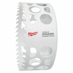 Carbide tipped hole saw for cutting through multiple materials such as metal, wood, and plastic. Features 3 teeth per inch and a maximum cutting depth of 1-5/8 inches. Uses a 5/8-18 thread arbor connection. Suitable for creating clean holes in electrical, plumbing, and HVAC applications.