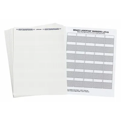 BRADY Wraparound Label: 1 1/2 in x 1 1/2 in, Polyester, White (Matte) - Brady Precut Label Sheets