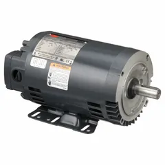 Open Drip Proof (ODP) 3-phase AC motor with C-face and rigid base mounting. Rated 1 hp, 1165 RPM at 60 Hz, 230/460V AC, full load current 4.2/2.1 A. Suitable for pumps, conveyors, fans, and other industrial equipment in clean, dry environments.
