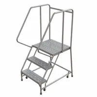 BALLYMORE Rolling Ladder: 2.5 ft Platform Ht, Assembled, Aluminum, Wt-Actuated, Perforated (MPN WLAR103246-D4)