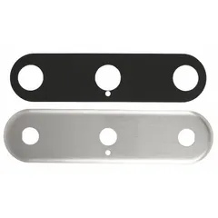 Stainless steel escutcheon with unfinished finish. Overall width 2 13/16 in. Used to cover gaps between faucet and wall or sink deck in commercial or institutional restroom applications.
