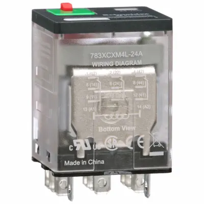 SCHNEIDER General Purpose Relay: Socket Mounted, 15 A Current Rating, 24V AC, 3PDT - Socket-Mounted Relays