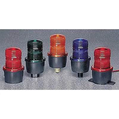 FEDERAL SIGNAL Warning Light: Blue, Halogen, 1/2 in MNPT, 120V AC, 3 1/8 in Overall Dia - Wired Strobe Lights