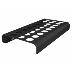 This collet rack from HUOT is designed to organize and store up to 27 ER40 collets. It can be mounted on a bench or wall, providing convenient access in machining environments such as CNC, manual mills, and lathes.