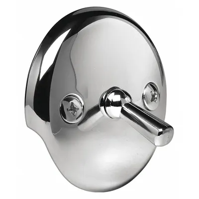 DEARBORN BRASS Two-Hole Overflow Plate with Lever: Universal, Zinc - Bathtub Overflow Plates