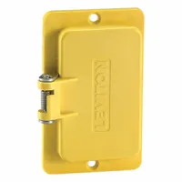 LEVITON Weather-Resistant Coverplate: Portable Outlet Box Cover, Outlet Boxes, 1 Gangs, Yellow (MPN 3061-Y)