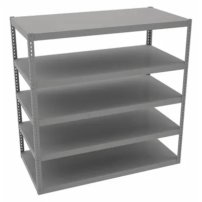 TENNSCO Boltless Shelving: Standalone, Extra-Heavy-Duty, 72 in x 36 in, 72 in Overall Ht - Extra-Heavy-Duty Solid Steel Decking Boltless Shelving