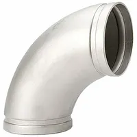 Metal Pipe Elbow: 316 Stainless Steel, 1 1/2 in x 1 1/2 in (MPN 1330007380)