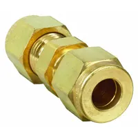 PARKER Compression Fitting Union: 1/2 in OD x 1/2 in OD Size, Compression x Compression, Brass (MPN 8SC8-B)