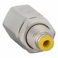 PARKER Push-Fit Adapter Fitting: 4 mm OD x 1/4 in Pipe Size, Push-to-Connect x BSPP, Brass, Silver (MPN 66PLPBH-4M-4G)