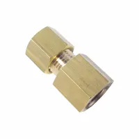PARKER Compression Fitting Coupling: 1/4 in Pipe x 4 mm OD Fitting Size, BSPP x Compression, Brass (MPN 0114 04 13)