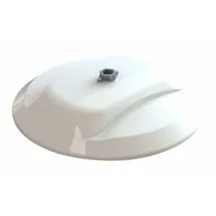 Round LED bay light, 58 W, 9000 lm, 4000K color temperature, wide distribution pattern. Operates on 120 to 277V AC. Designed for mounting heights of 15 ft to 40 ft. Suitable for replacement of 150W HID fixtures in industrial and commercial spaces such as warehouses and factories.