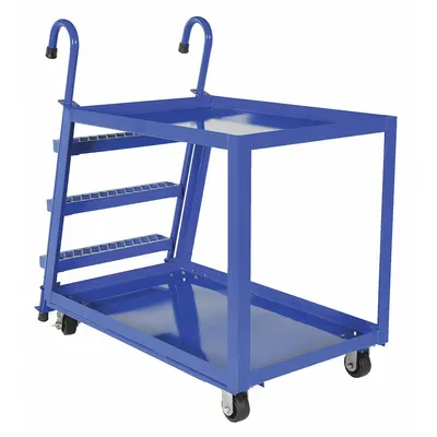 VESTIL Vertical-Access Utility Cart: 1,000 lb, 48 in L x 28 in W Shelf - Vertical-Access Utility Carts with Lipped Metal Shelves