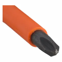 This #2 Phillips insulated screwdriver features a long length steel blade with a cushion grip. It is tether ready and designed for electrical work where shock protection is required. Suitable for use in industrial maintenance, panel building, and field service applications.