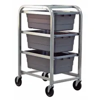 QUANTUM STORAGE SYSTEMS Tub Cart: 600 lb, 3 Bins/Tubs, Gray, 27 in L x 19 in W x 41 in H, Gray (MPN TR3-2516-8GY)