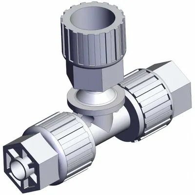 SMC LQ3T2A-SB PFA Compression Tube Fitting, 1/4 in OD Triple Branch - PFA Compression Tube Fittings