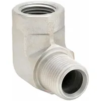 PARKER Metal Pipe Elbow: 1 1/2 in x 1 1/2 in, Male NPT Threaded x Female NPT Threaded, 1,500 psi (MPN 1-1/2 CD-S)