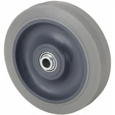 OEM Caster Wheel: 4 in Wheel Dia - Nonmarking Rubber Tread on Plastic Core Wheels