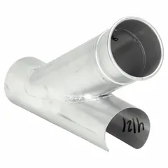 Steel branch fitting for connecting a secondary duct line into a main duct at a 30° angle. Designed for 6 in duct diameter with 10 in overall length. Suitable for ventilation and dust-collection systems where airflow efficiency is required.