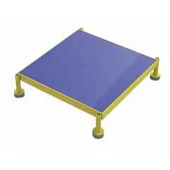 This cushioned adjustable-height single-step platform from TRI-ARC features a blue steel frame and an antifatigue mat tread. With a platform width of 24 inches, it provides a stable elevated work surface for tasks requiring a single-step height adjustment. Suitable for industrial environments such as assembly lines, packaging stations, and maintenance areas.