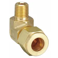 PARKER Compression Fitting Elbow: 1/2 in OD x 1/4 in Pipe Size, Compression x MNPT, Brass (MPN 8-4 CBZ-B)
