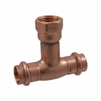 NIBCO Press Tee Fitting: Tee, 3/4 in CTS x 3/4 in CTS x 3/4 in Pipe size, Copper, EPDM O-Ring (MPN 9146050PC)