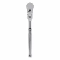 TEKTON Hand Ratchet: Pear, Reversible, 8 in Overall Lg, Polished, 4° Min Arc Swing, Std Lg (MPN SRH21108)
