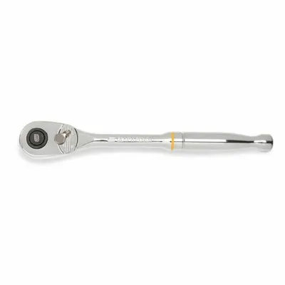 GEARWRENCH Hand Ratchet: Pear, Reversible, 8 1/4 in Overall Lg, Full Polish Chrome - Standard-Head Ratchets