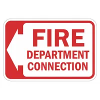 Reflective Fire Connection Sign: Aluminum, Mounting Holes Sign Mounting, Engineer Grade (MPN T1-1764-EG_18x12)