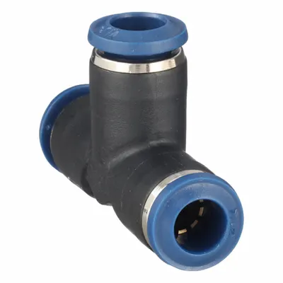 AIGNEP USA Nylon Push-Fit Tee Fitting - Nylon & Nickel-Plated Brass Tube Fittings