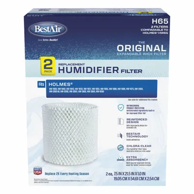 BESTAIR Humidifier Wick: Humidifier Wick, Portable Humidifier, Cellulose, Antimicrobial-Coated - Humidifier Pads for Portable Humidifiers