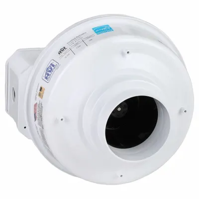 FANTECH In-Line Duct Fan: 151 cfm Max., 4 in Duct, 20 W, 120V AC, 1 Ph, IP44 - General Purpose Inline Duct Fans