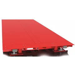 Imperial-type truck scale with 270,000 lb weight capacity, 72 ft weighing surface depth, and 16 in overall height. Designed for heavy vehicle weighing in industrial settings such as mining, waste management, and logistics. Includes LCD display.