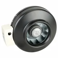In-Line Duct Fan: 571 cfm Max., 8 in Duct, 111.9 W, 120V AC, 1 Ph, IP54, Steel (MPN 23227)