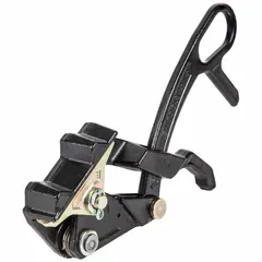 Parallel cable pulling jaw grip for ACSR, aluminum, and bare copper conductors. Spring-loaded design accommodates round conductors with a minimum diameter of 0.162 inches. Used in overhead line installation and cable pulling applications.