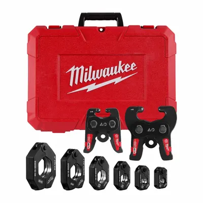 MILWAUKEE Press Ring Kit: 1/2 to 2 in Pipe, Copper/Stainless Steel - Jaw & Ring Sets for Standard & Extended Press Tools