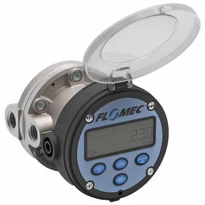 FLOMEC Electronic Flowmeter: Oval Gear Flow Meter, Electromagnetic, Stainless Steel - Oval Gear Totalizers