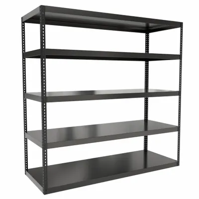 HALLOWELL Boltless Shelving: Standalone, Extra-Heavy-Duty, 96 in x 36 in, 96 in Overall Ht - Extra-Heavy-Duty Solid Steel Decking Boltless Shelving