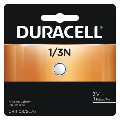 DURACELL Button Cell Battery: 1/3 N Battery Size, Lithium, 190 mAh Capacity, 3V DC - Disposable Coin & Button Batteries