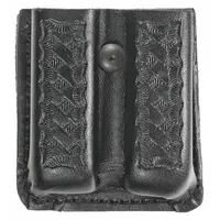 HEROS PRIDE Magazine Pouch: Black, Synthetic Leather, Basket Weave, 3 1/2 in x 7/8 in, Open Closure (MPN 1437W-M)