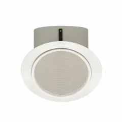 This 6-inch diameter housing trim ring is rated for 150 W and dry locations. It features a white matte baffle finish to reduce glare and is designed for flat ceiling installations. Commonly used to finish recessed downlight fixtures in indoor residential or commercial spaces.