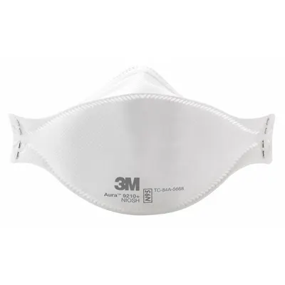 3M 9210+ N95 Disposable Respirator, Medium, White, 20-Pack - N95 Respirators without Exhalation Valve