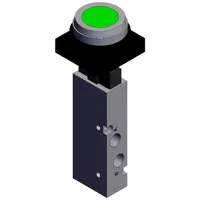 Shuttle Valve: VZM400 Series, Flush Button Actuator, 5 Ports, 1/8 in BSPT, 1 MPa Op Pressure - Max (MPN VZM450-01-33)