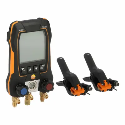 TESTO Manifold Gauge Set: 2 Valves, 0 Hoses, Series 550s - Digital Wireless Manifold Gauge Kits